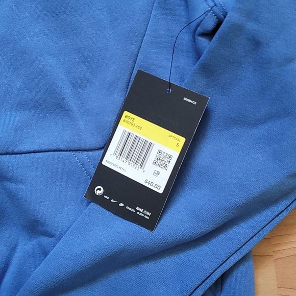 Nike Sportswear Hoodie Blue Yellow White Boys Girls Just Do It Sweatshirt - Picture 4 of 7